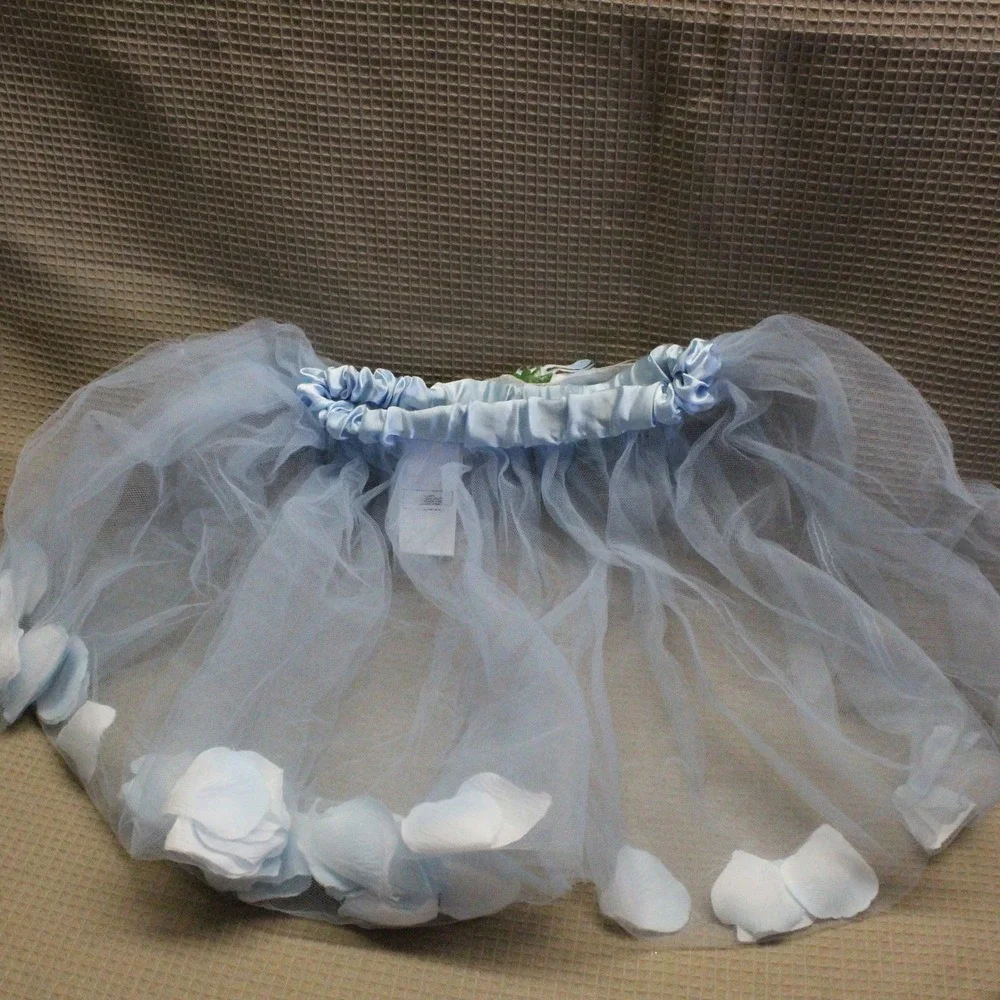 Disney Store Girls Blue Flower Petal Tutu Skirt Size 7/8 Cottagecore Whimsical